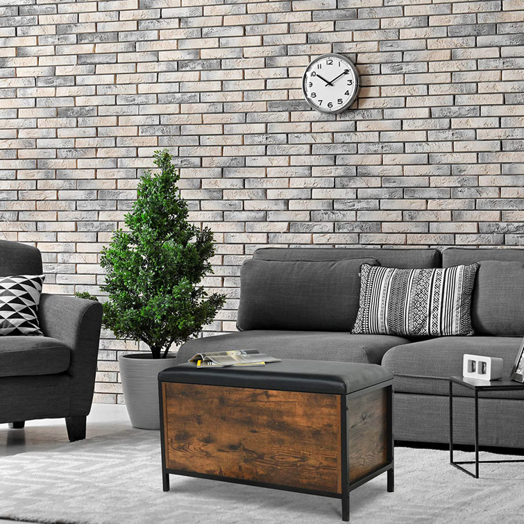 17 Stories Faux Leather Flip Top Storage Bench Wayfair Canada